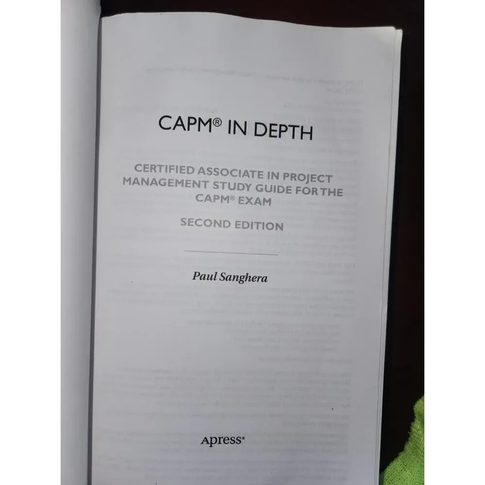 CAPM in Depth 2nd Edition Study Guide Paul Sanghera PMBOK 6th Ed Apress PMI